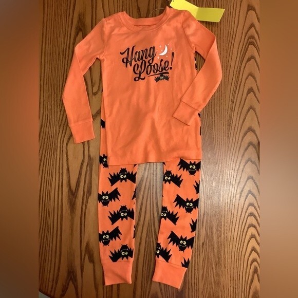 New Old Navy Halloween Bat Pajama long set kids  4T PJ glow in dark - Picture 1 of 5